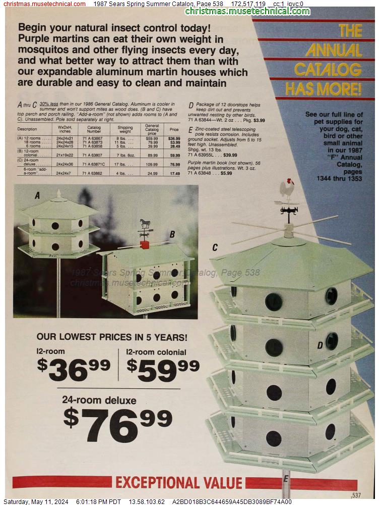1987 Sears Spring Summer Catalog, Page 538