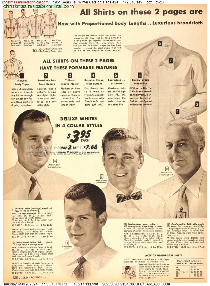 1951 Sears Fall Winter Catalog, Page 424