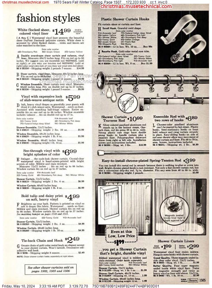 1970 Sears Fall Winter Catalog, Page 1507