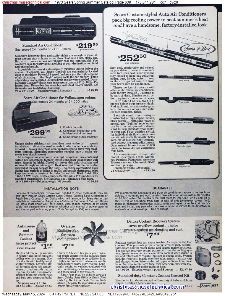 1973 Sears Spring Summer Catalog, Page 639