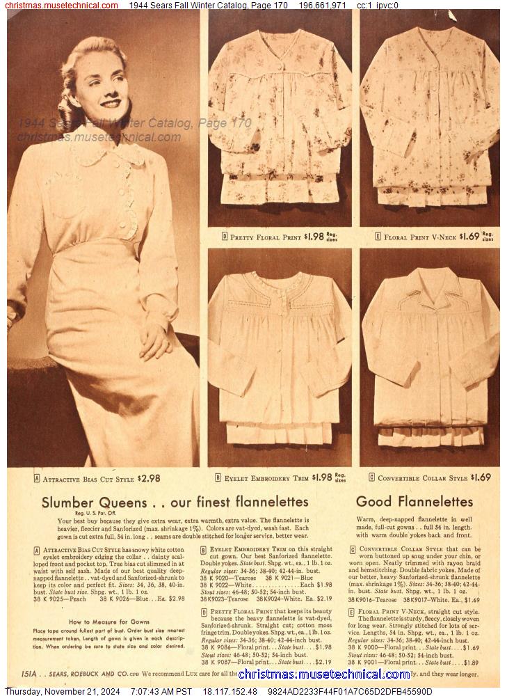 1944 Sears Fall Winter Catalog, Page 170