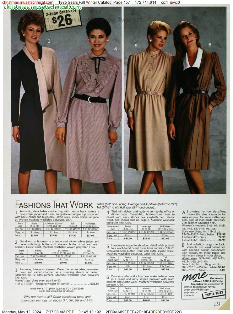 1985 Sears Fall Winter Catalog, Page 157