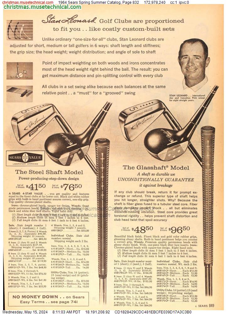 1964 Sears Spring Summer Catalog, Page 832