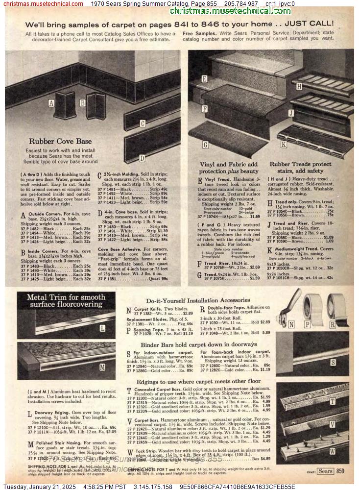 1970 Sears Spring Summer Catalog, Page 855