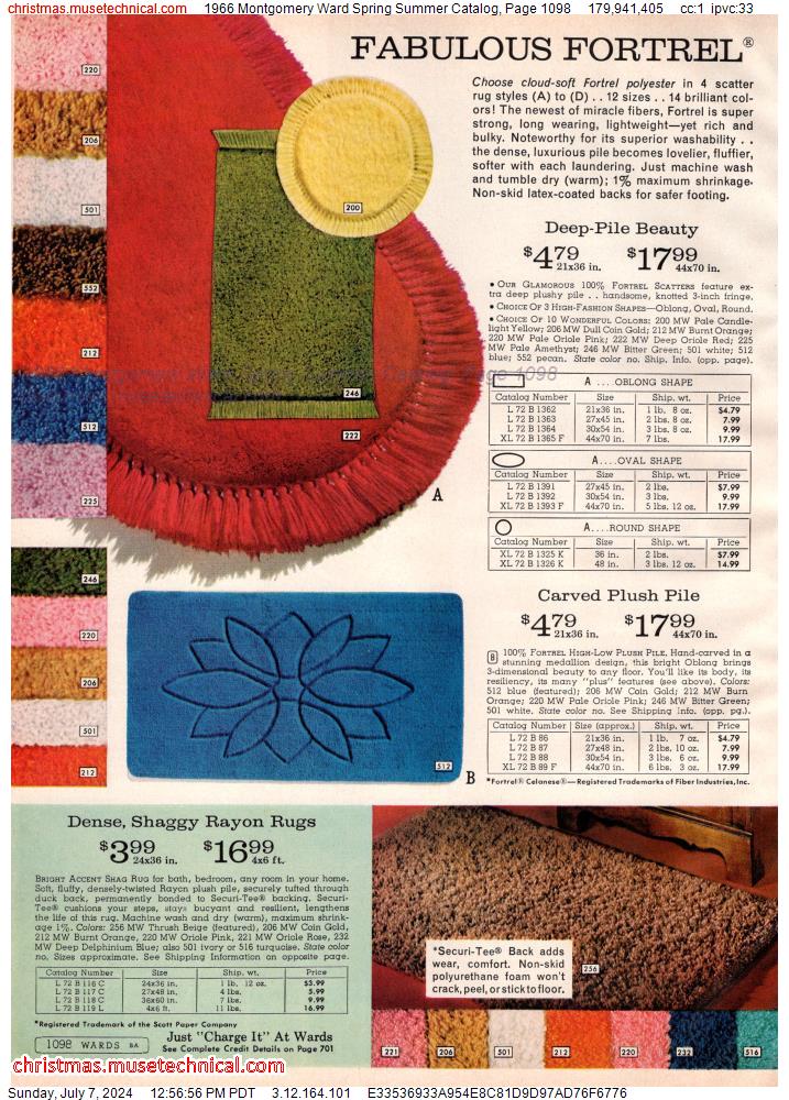 1966 Montgomery Ward Spring Summer Catalog, Page 1098