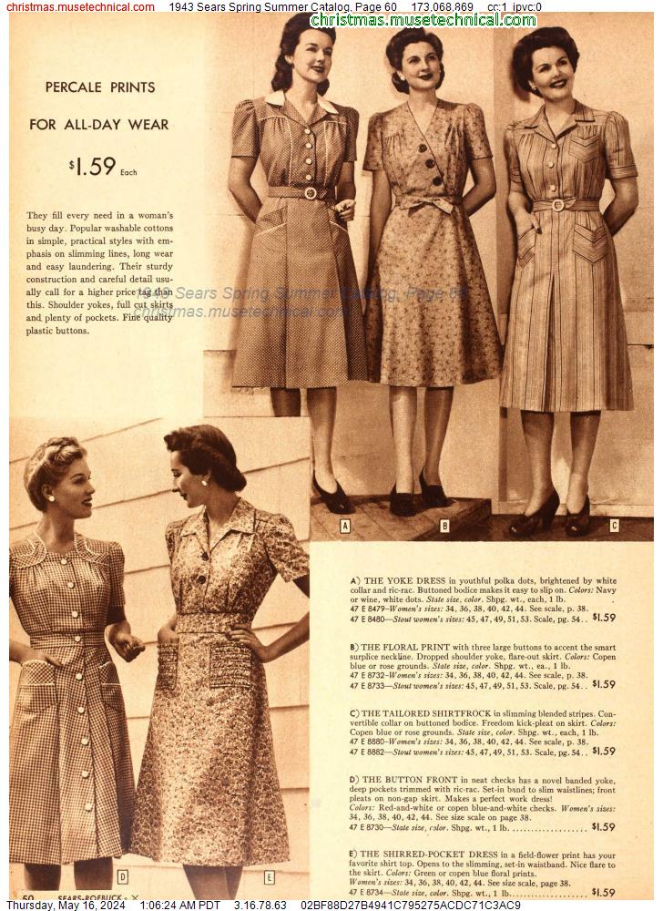 1943 Sears Spring Summer Catalog, Page 60
