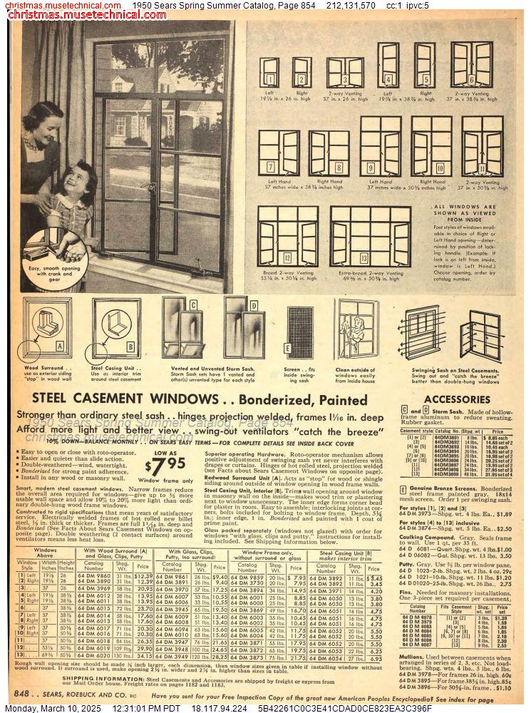 1950 Sears Spring Summer Catalog, Page 854