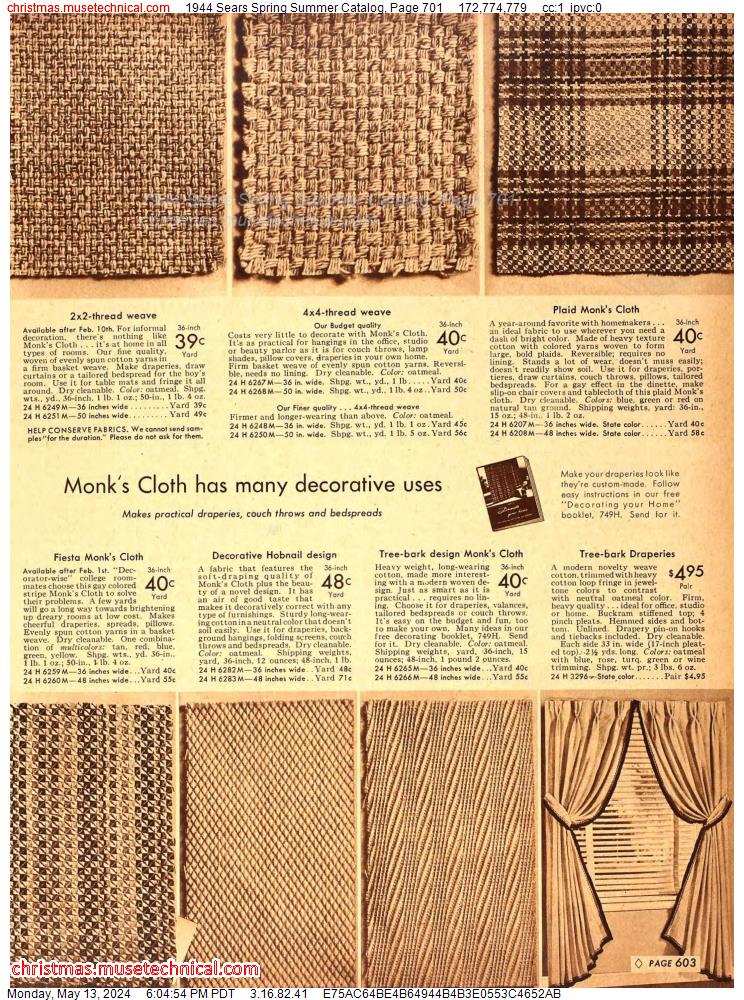 1944 Sears Spring Summer Catalog, Page 701