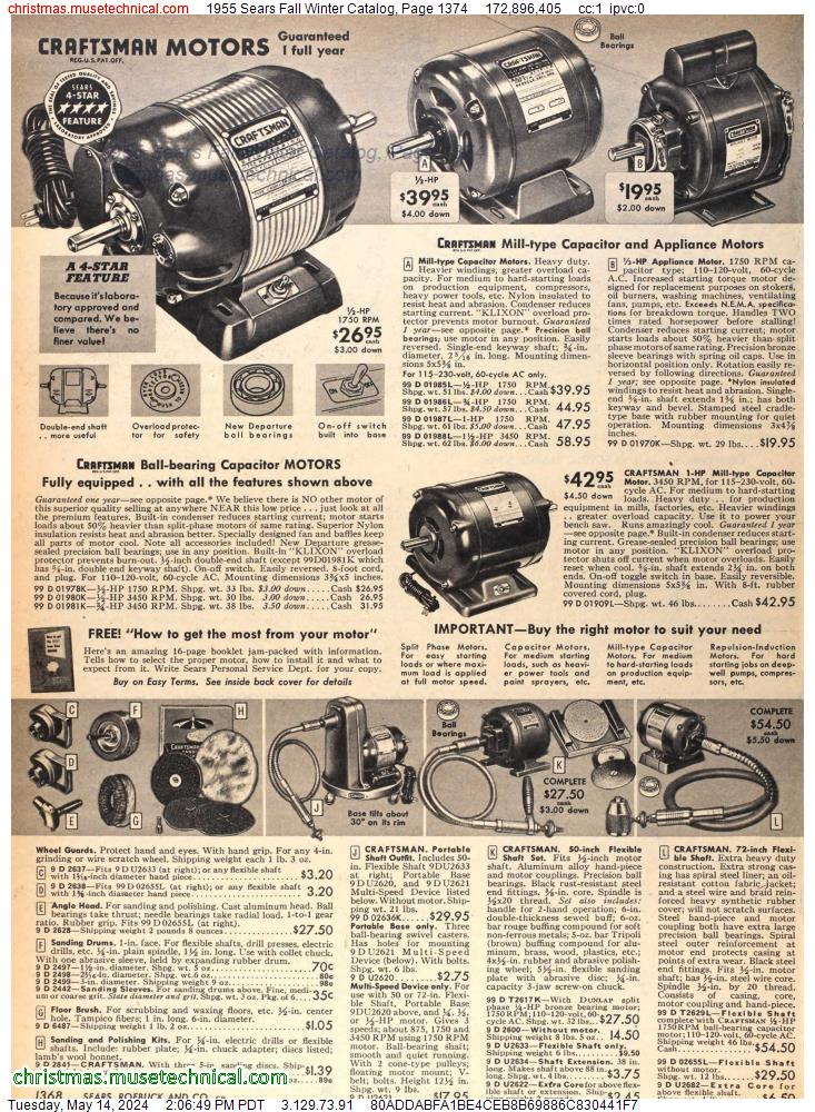 1955 Sears Fall Winter Catalog, Page 1374