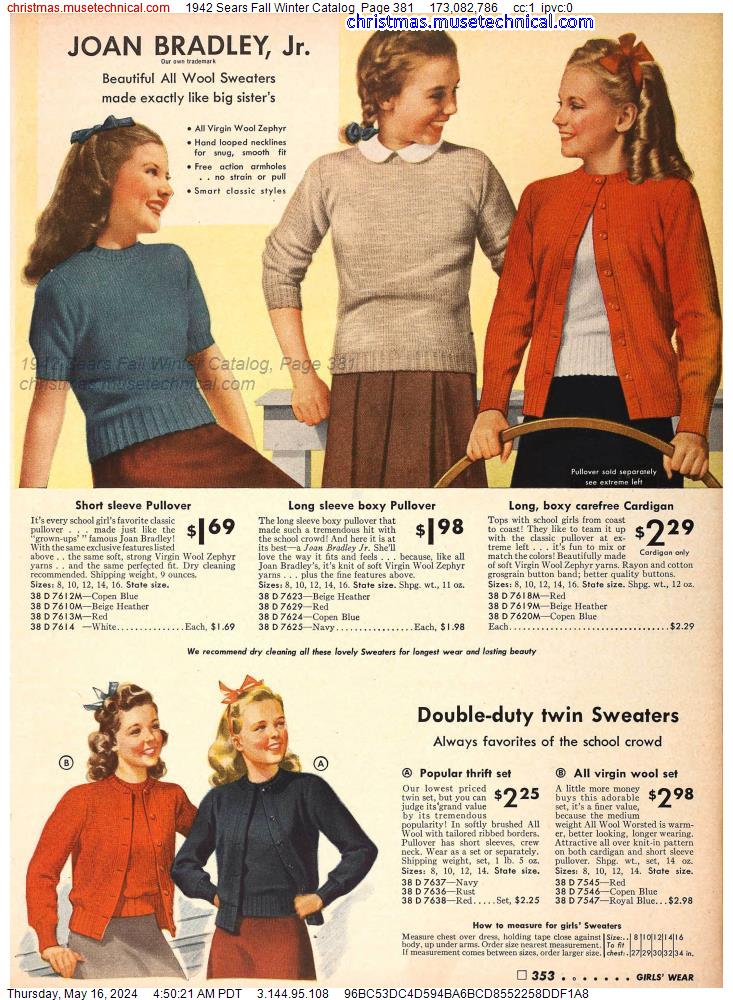 1942 Sears Fall Winter Catalog, Page 381