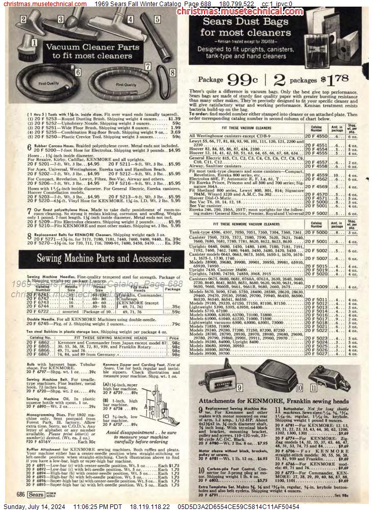 1969 Sears Fall Winter Catalog, Page 688