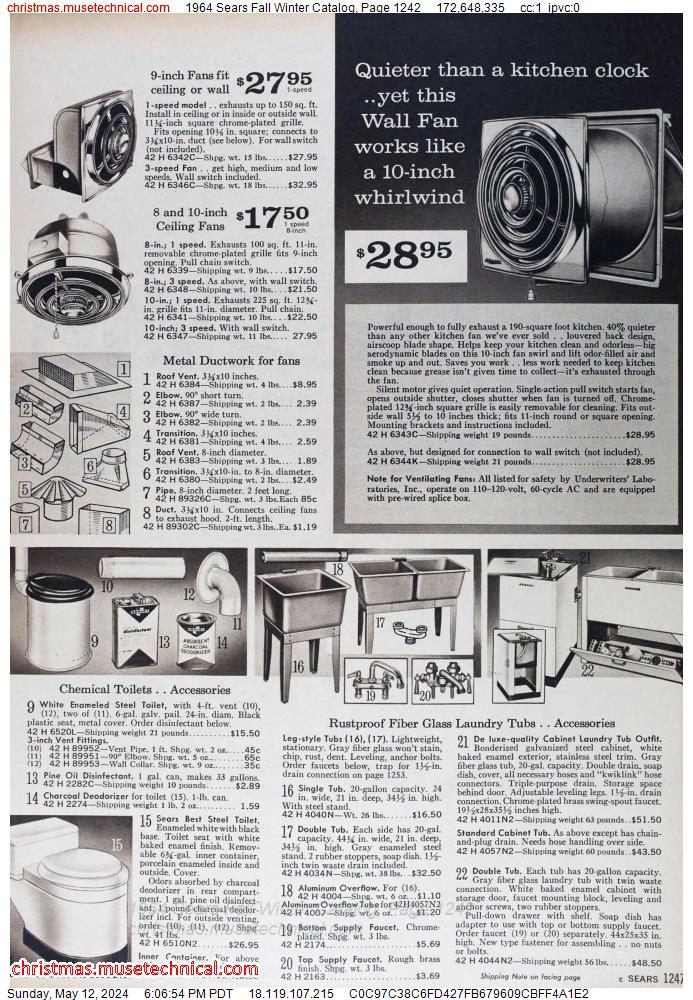 1964 Sears Fall Winter Catalog, Page 1242