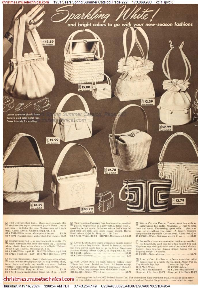 1951 Sears Spring Summer Catalog, Page 222
