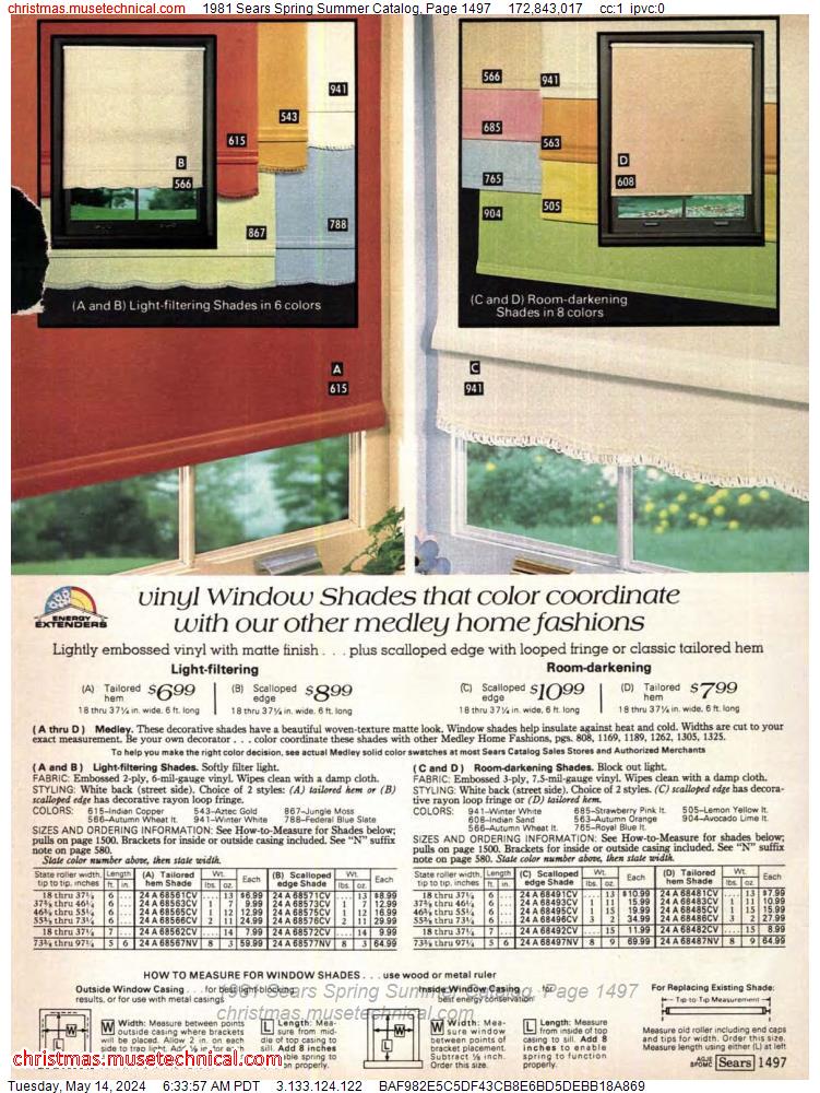 1981 Sears Spring Summer Catalog, Page 1497