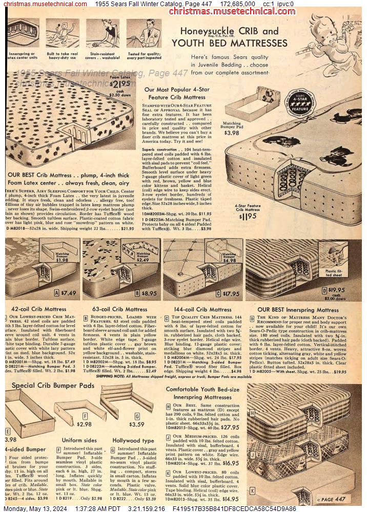 1955 Sears Fall Winter Catalog, Page 447