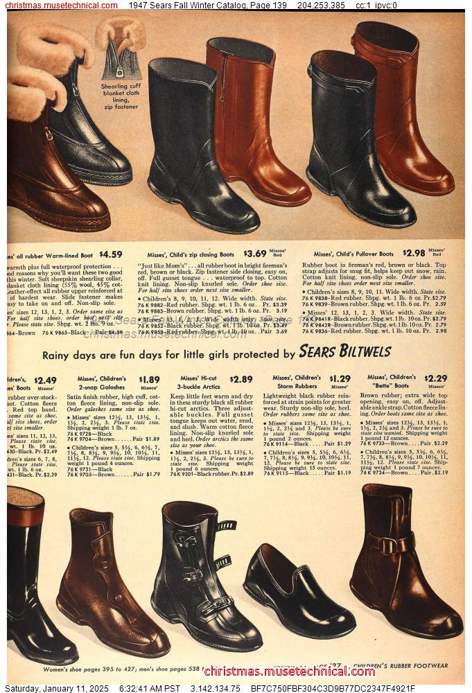 1947 Sears Fall Winter Catalog, Page 139