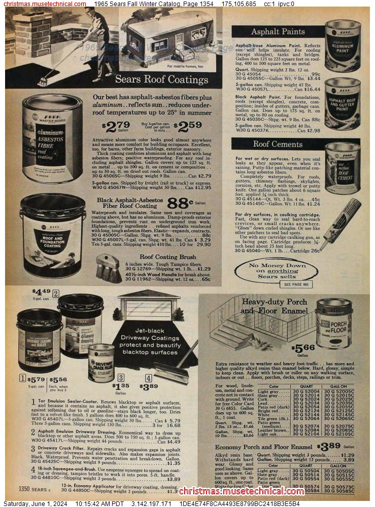 1965 Sears Fall Winter Catalog, Page 1354