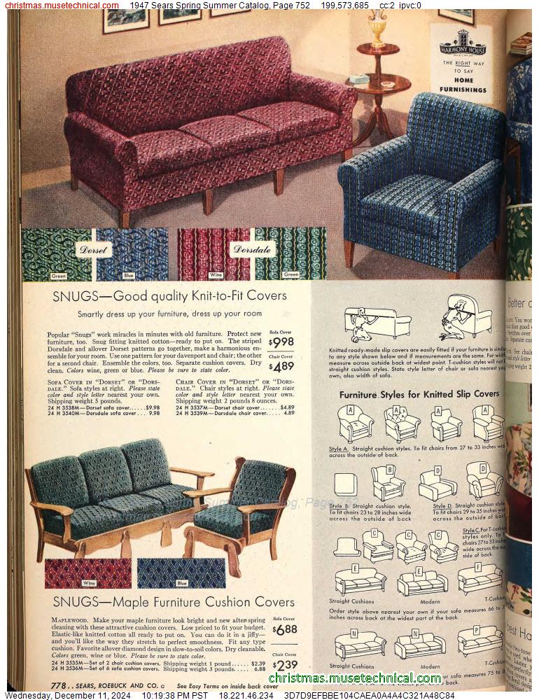 1947 Sears Spring Summer Catalog, Page 752