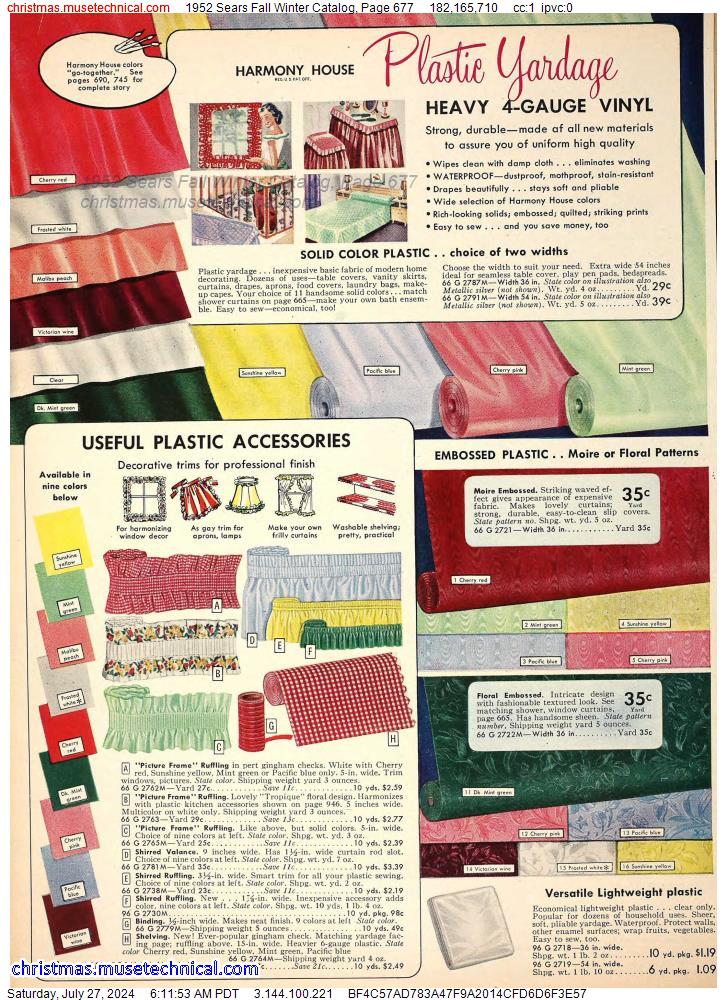 1952 Sears Fall Winter Catalog, Page 677