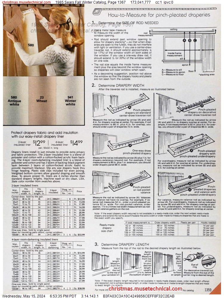 1985 Sears Fall Winter Catalog, Page 1367