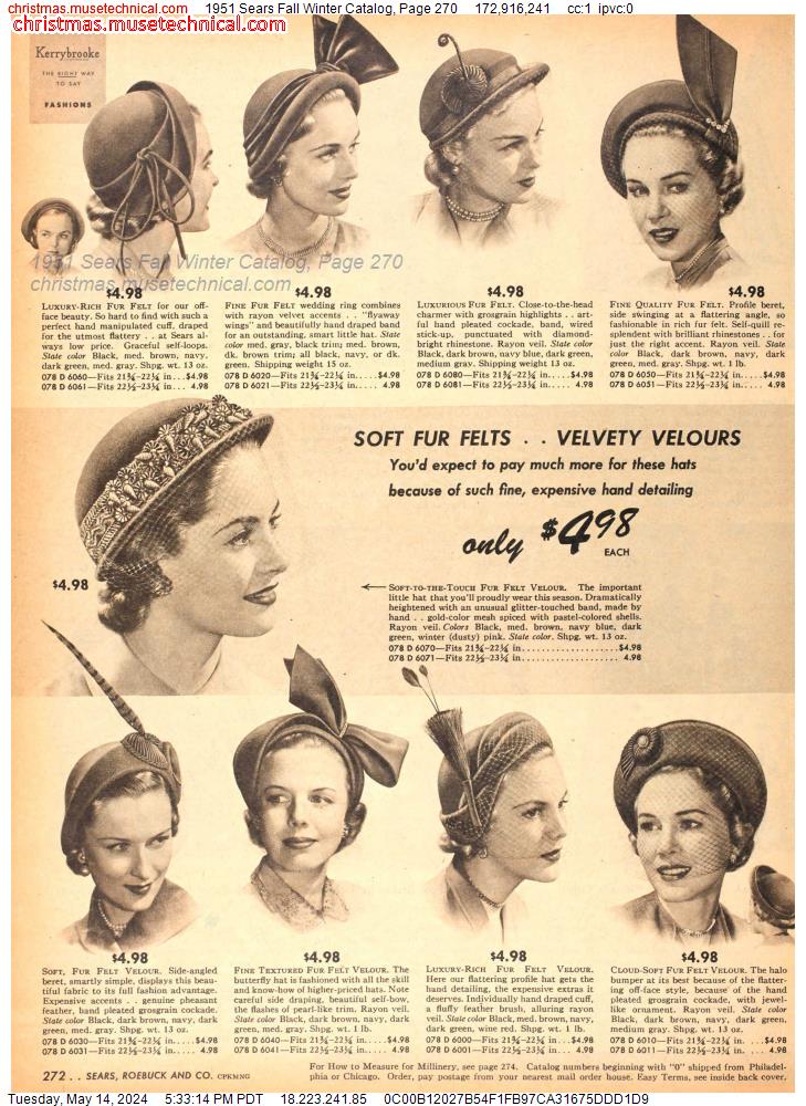 1951 Sears Fall Winter Catalog, Page 270
