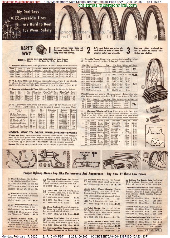 1962 Montgomery Ward Spring Summer Catalog, Page 1225