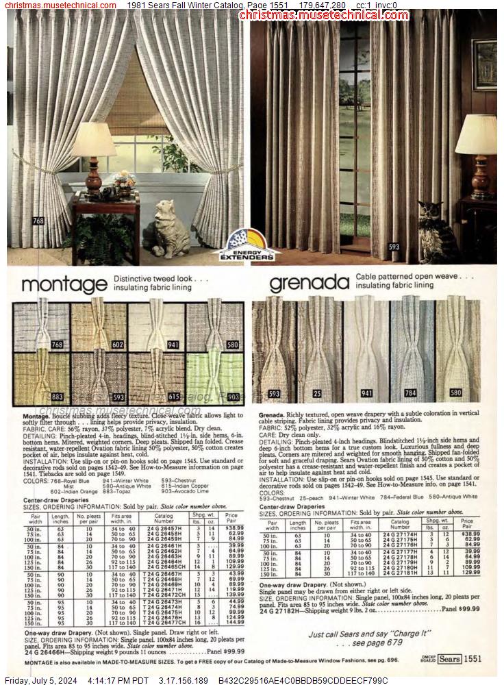 1981 Sears Fall Winter Catalog, Page 1551