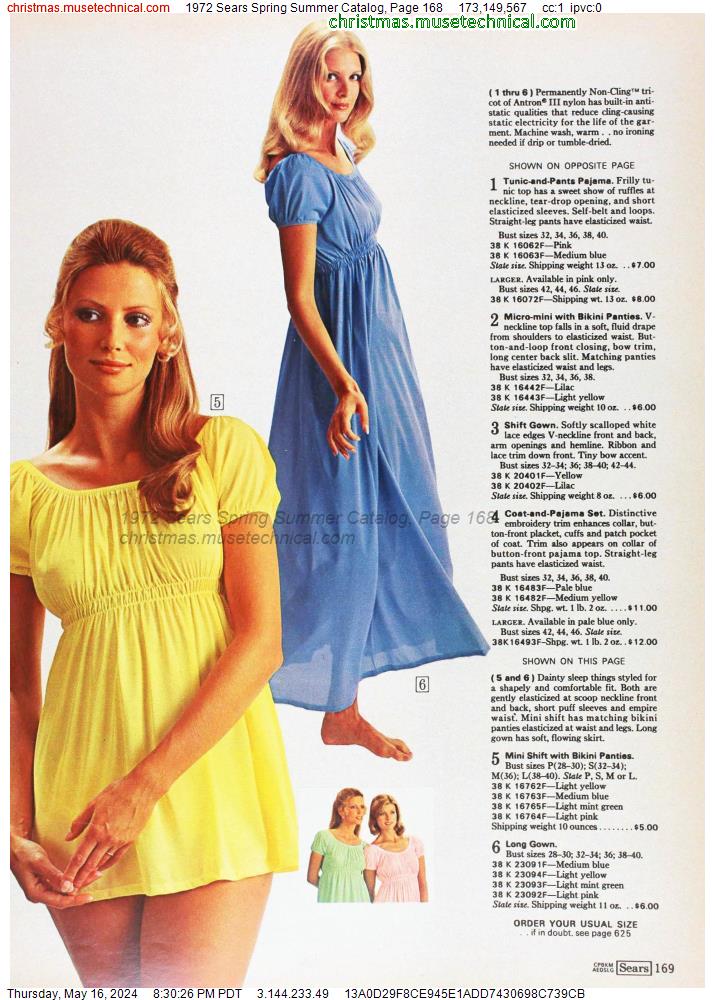 1972 Sears Spring Summer Catalog, Page 168