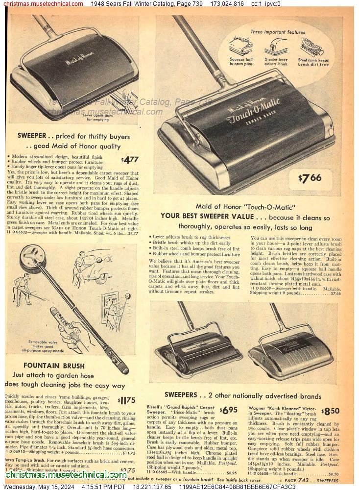 1948 Sears Fall Winter Catalog, Page 739