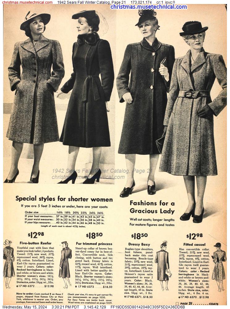 1942 Sears Fall Winter Catalog, Page 21