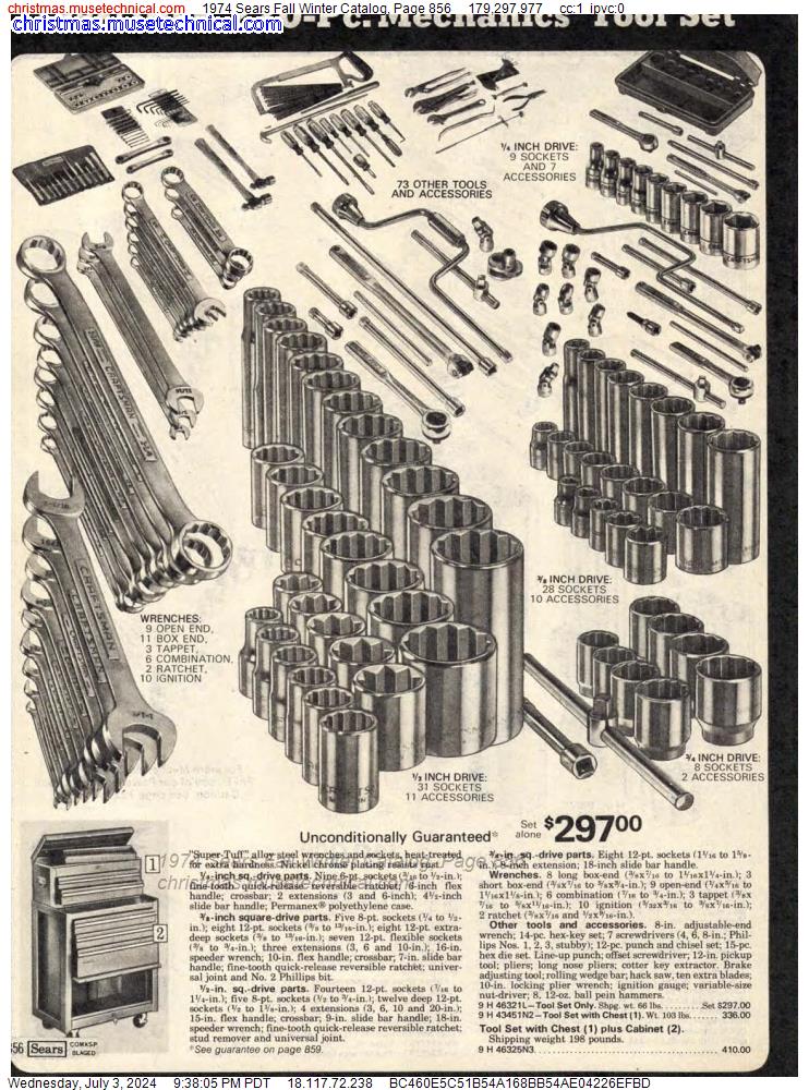 1974 Sears Fall Winter Catalog, Page 856
