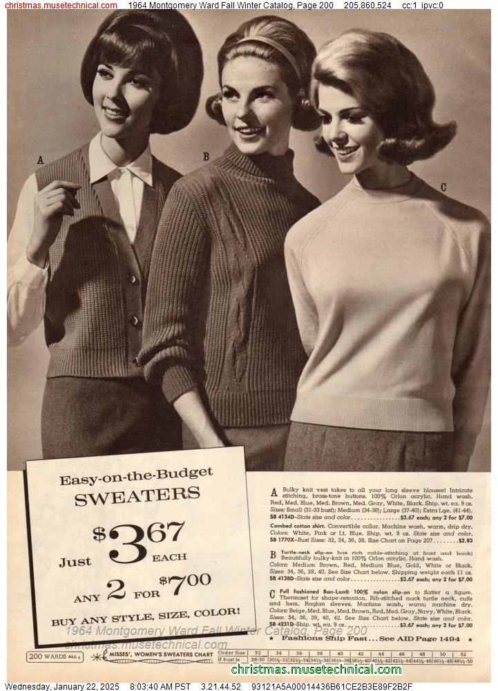 1964 Montgomery Ward Fall Winter Catalog, Page 200