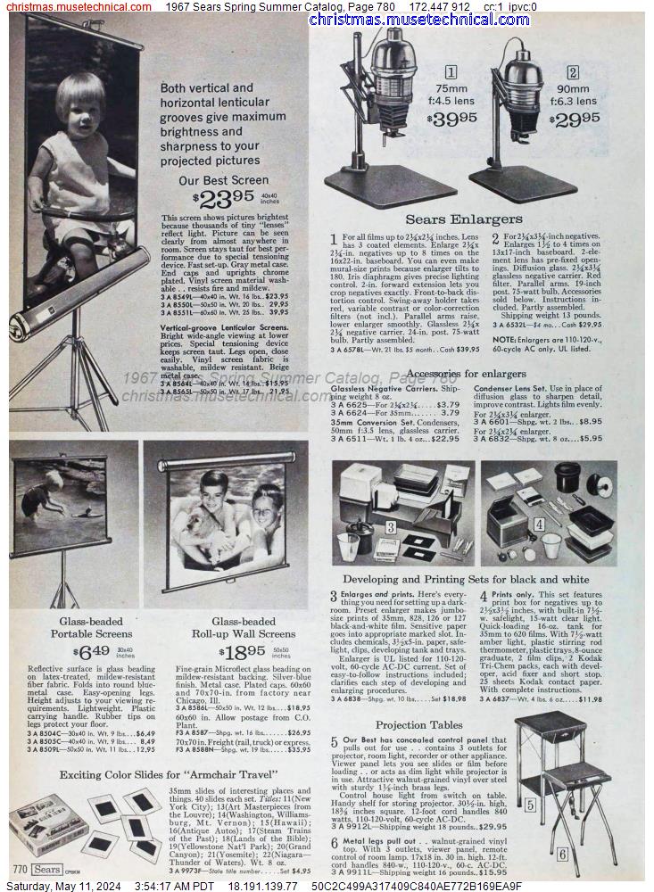 1967 Sears Spring Summer Catalog, Page 780