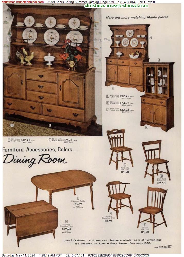 1959 Sears Spring Summer Catalog, Page 559