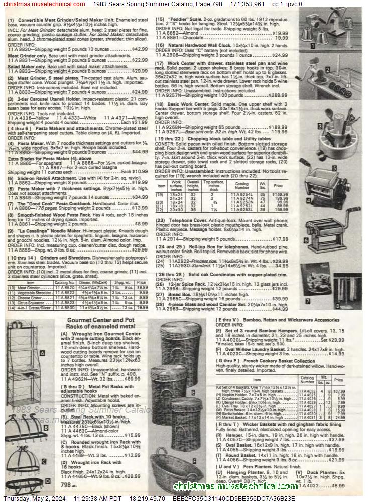 1983 Sears Spring Summer Catalog, Page 798