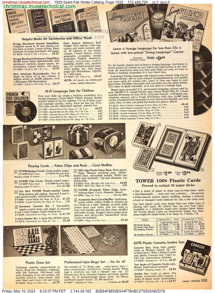 1959 Sears Fall Winter Catalog, Page 1035