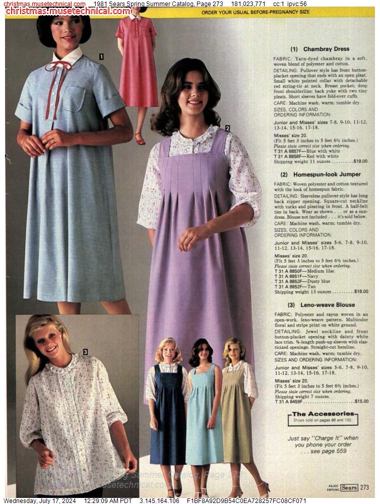 1981 Sears Spring Summer Catalog, Page 273