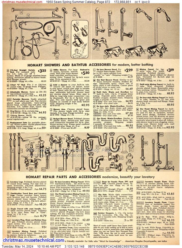 1950 Sears Spring Summer Catalog, Page 872