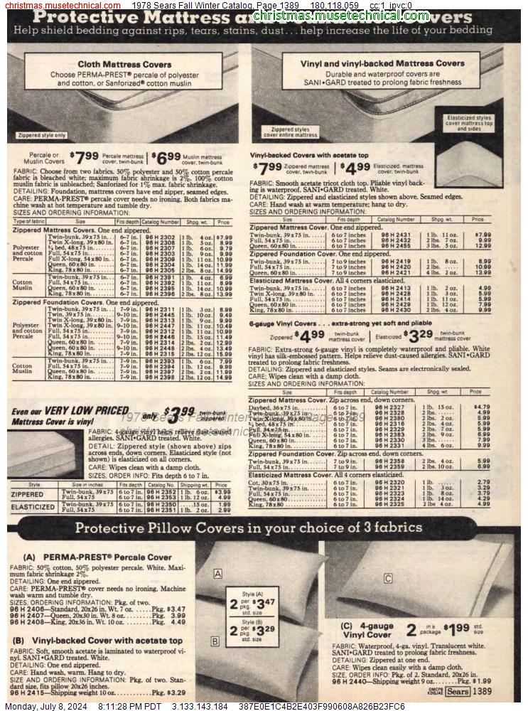 1978 Sears Fall Winter Catalog, Page 1389