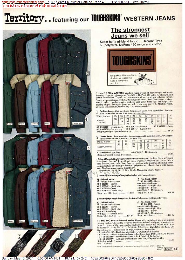 1975 Sears Fall Winter Catalog, Page 439