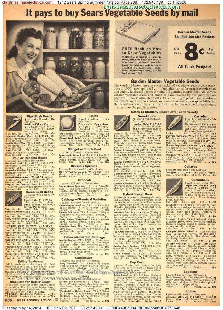 1942 Sears Spring Summer Catalog, Page 808