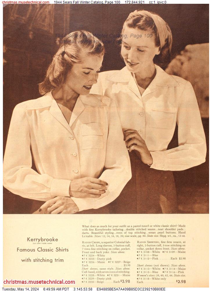 1944 Sears Fall Winter Catalog, Page 100