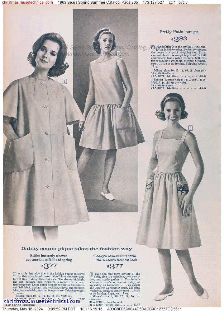 1963 Sears Spring Summer Catalog, Page 205