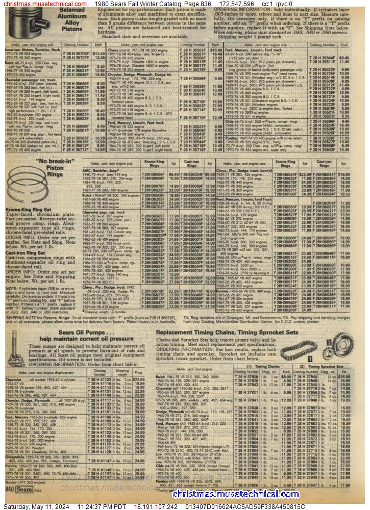 1980 Sears Fall Winter Catalog, Page 836