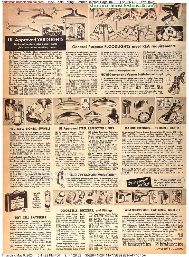 1955 Sears Spring Summer Catalog, Page 1073