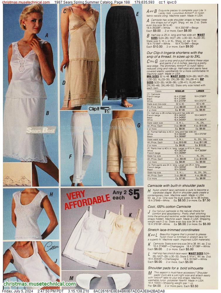 1987 Sears Spring Summer Catalog, Page 188