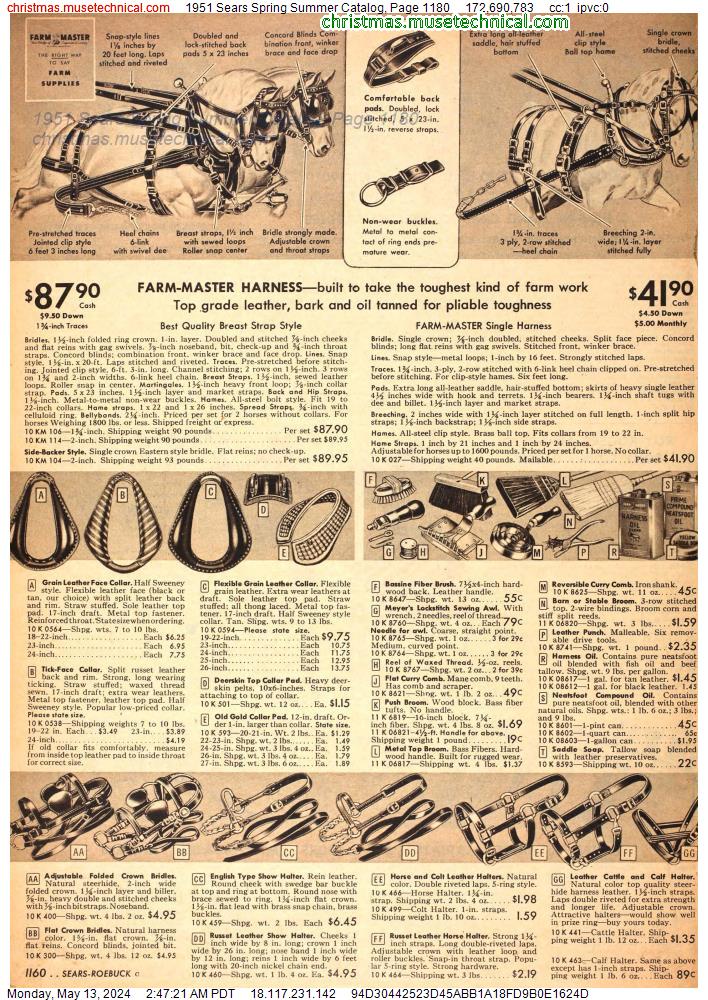 1951 Sears Spring Summer Catalog, Page 1180