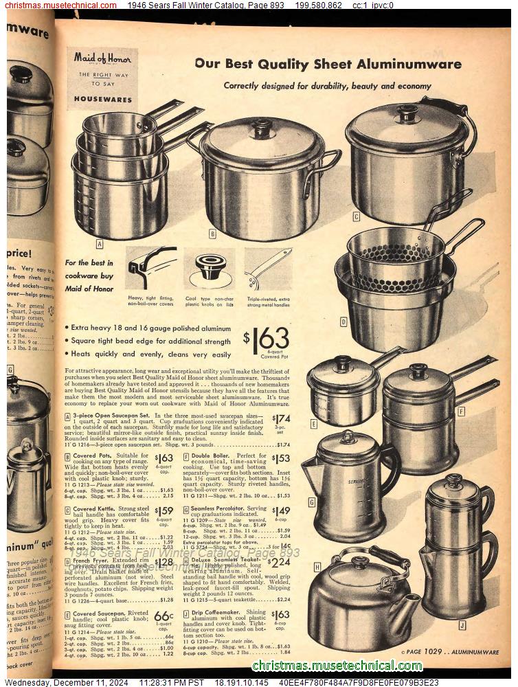 1946 Sears Fall Winter Catalog, Page 893