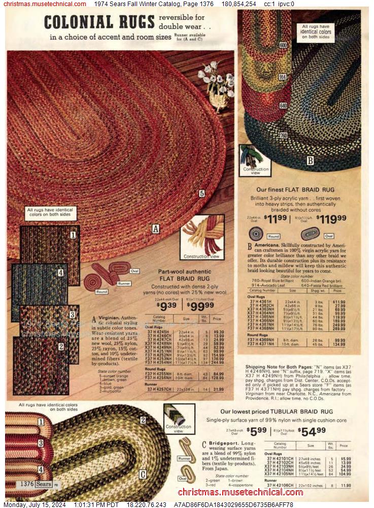 1974 Sears Fall Winter Catalog, Page 1376