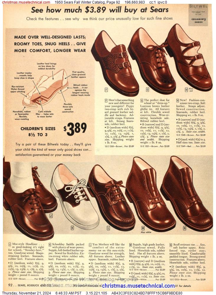 1950 Sears Fall Winter Catalog, Page 92